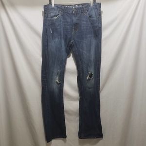 Men's Aéropostale Dark Blue Distressed Skinny Jeans (36x32) Pre-Owned